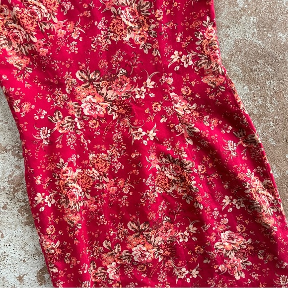 Vtg Laura Ashley Mini Dress Sz 8 Pink Floral sleeveless 90s Cottagecore Bodycon - Picture 13 of 14